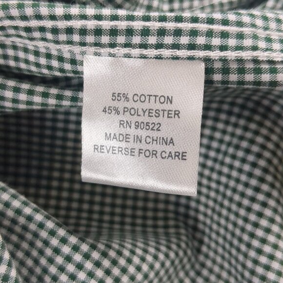 Michigan State Spartans Button Down Shirt Green White Check Men XXL Long Sleeve - Picture 11 of 14